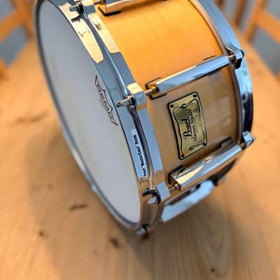 Pearl Masters studio BRX-5514DC snare 2002-2006 - #112 Natural Birch image 2