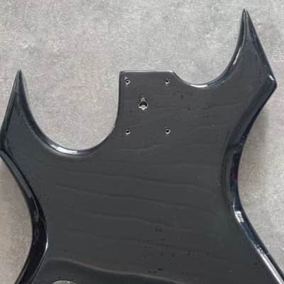 Black Warlock Style Guitar Body with Red Top image 2