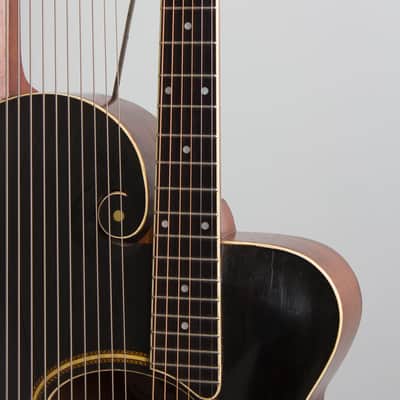 Gibson Style U Harp Guitar (1908), ser. #7554, Mark Leaf molded fiberglass hard shell case. image 8