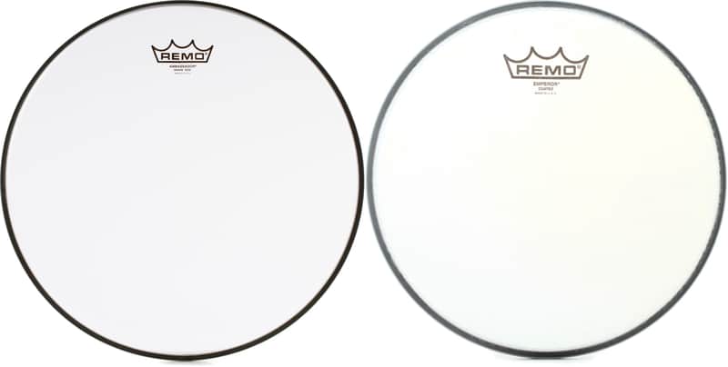 Remo Ambassador Hazy Snare-side Drumhead - 14 inch Bundle with Remo Emperor Coated Drumhead - 10 inch image 1