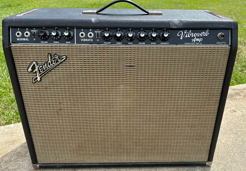 Fender Vibroverb 2-Channel 40-Watt 1x15" Guitar Combo 1963 - 1964 - Black Panel w/ JBL image 1