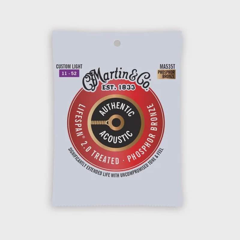 Martin Authentic Acoustic Lifespan 2.0 Custom Light 11-52 Guitar Strings Phosphor Bronze image 1