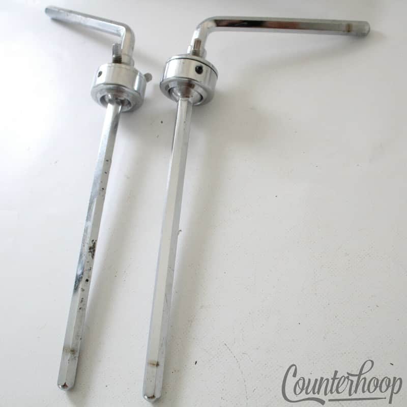 Pearl 2x Hex Double Tom Drum L-Arms Mounts Bass Arm Post Chrome Vintage70s Japan image 1