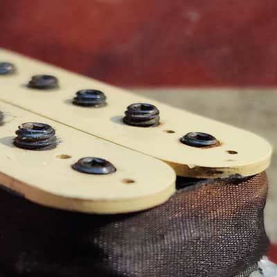 Early Dimarzio Super Distortion 1972 Double Cream Stamped Bobbins image 4