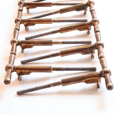 Set of (12) Ludwig DeLuxe Finish T- Rods & Claws for "Black Beauty" Bass Drum - 1928 / EIGHTEEN PHOTOS image 1