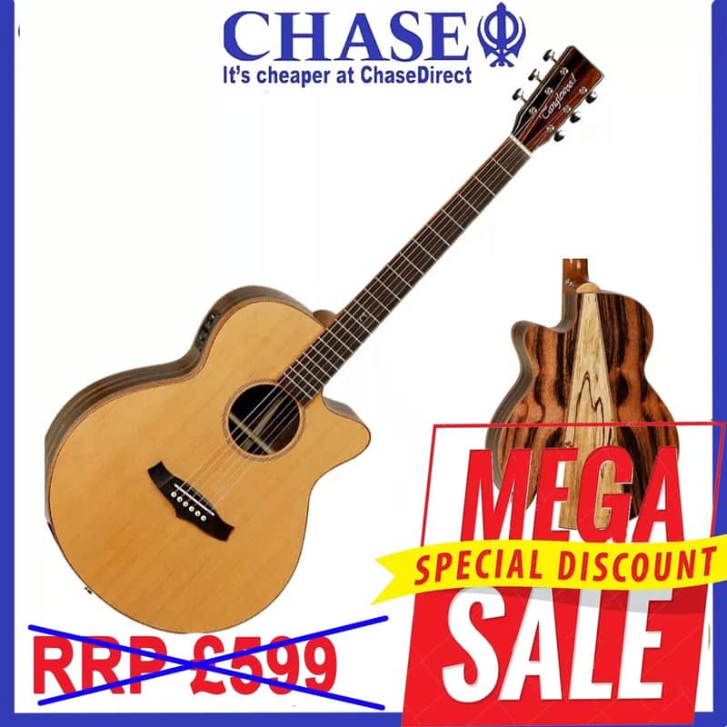 Tanglewood TWJ-SF-CE Java Solid Cedar/Amara/Spalted Mango Super Folk Cutaway with Electronics 2010s - Natural Gloss image 1