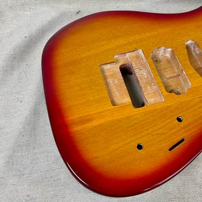 Super Stratocaster Body Cherry Sunburst Guitar HSS Floyd Rose image 3