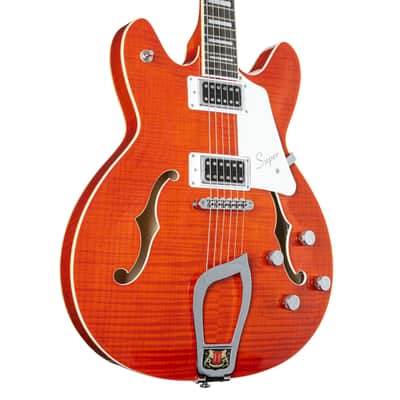 Hagstrom Super Viking Mandarin Flame - Semi Acoustic Guitar image 6