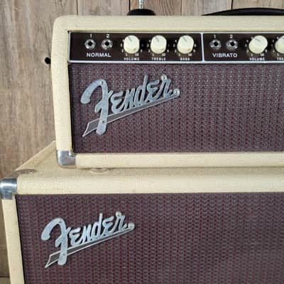 Fender  Bandmaster 6G7 1961 Vintage Amp w/ Tone Ring Cab - White image 7