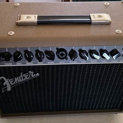 Fender 40 Watt Acoustasonic 6 & 12 Acoustic Guitar & Mic with Fender Ext Cabinet Stereo Two 8-inch Speakers & Correct Extra $ Cable and $25' Fender Guitar Cord! 2024 - Brown Tolex image 4