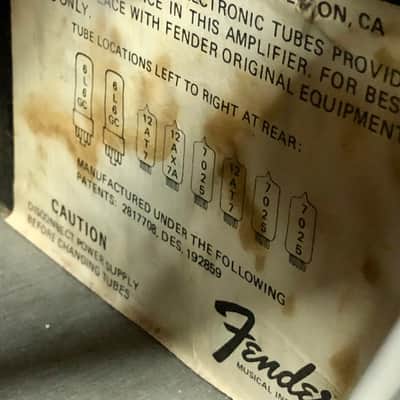 Fender Bandmaster Reverb 2 Channel 40 Watt Tube Head 1974 - Pre Owned *Pickup Only* image 16