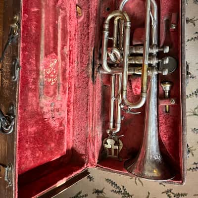 H. N. White King "Silvertone" Bb Cornet w/ case Circa 1920 image 1