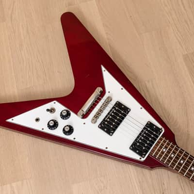 2008 Edwards by ESP E-FV-85D Flying V 67-Style Electric Guitar Cherry w/ USA Duncans, Japan image 8