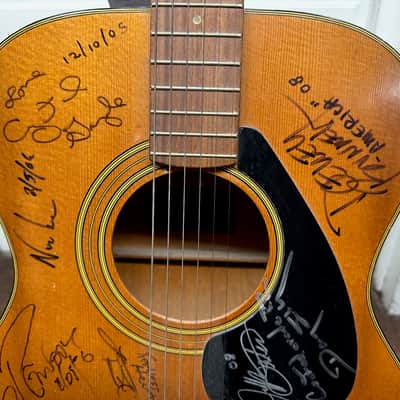 Used Yamaha Acoustic Guitar FG-110 w/ Signatures, Signed, and Autographed by The Kingsmen, Brenda Lee, and MORE!! image 5