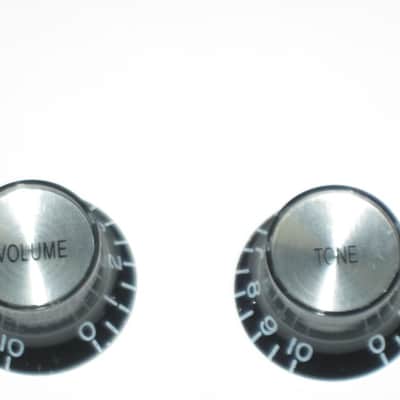 new open package (with packaging)  A+ genuine Gibson knobs: 1 VOLUME & 1 TONE PRMK-010, Top Hat with Silver Reflector (other 2 knobs NOT included) PRMK010 image 14