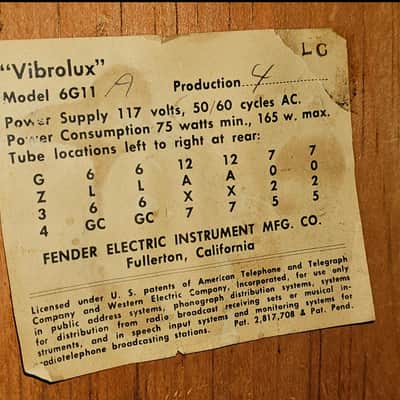 Fender Vibrolux Brown 1962 Tube Amp image 5