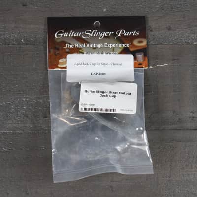 GuitarSlinger Strat Output Jack Cup - Aged Chrome image 1