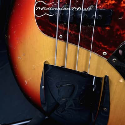Fender 1966 Vintage USA 4-String Jazz Bass - Sunburst Gloss Finish w/Case USED image 9