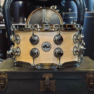 NEW DW Collectors Series 7x14 VLT Maple Snare Drum in Satin Natural Oil & Chrome HW w/ Double Row Lugs image 1