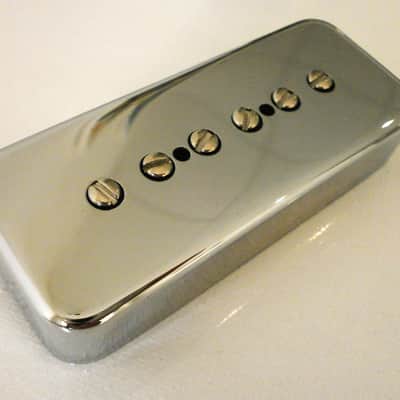SOAP BAR P90 Pickups SET METAL CHROME PLATED Nickel Silver Cover Vintage  Gibson Epiphone Custom Shop Q image 9