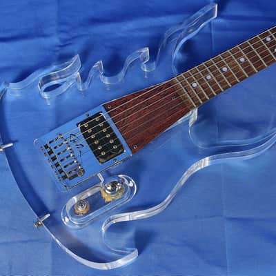 George Fedden Travis Bean Custom Acrylic Flames Electric Guitar Clear image 5