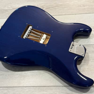 MINT Loaded Fender Deluxe Player Sapphire Blue Transparent Ash Stratocaster Body image 6