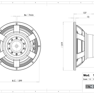 B&C Speakers 12NW100-8 2000W 8 ohm Subwoofer image 10