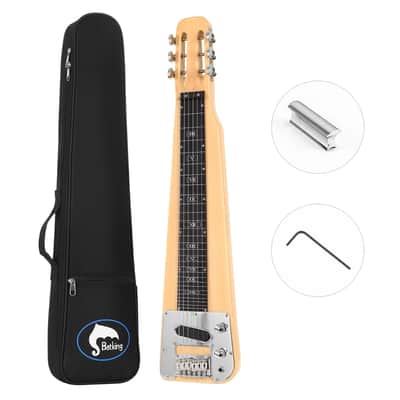 Natural Electric Lap Steel Guitar – 6-String Slide Guitar with Single-Coil Pickup, Tone Bar & Gig Bag image 1