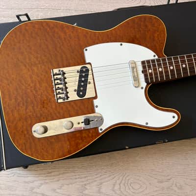 1980s Tokai Breezysound TTE60 Custom Telecaster Burled Tortoiseshell Mahogany Top Hard Case Japan Vintage image 7