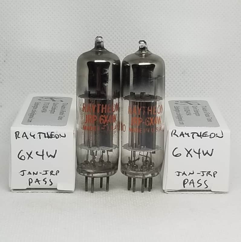 Raytheon JAN 6X4W Matched Pair NOS Rectifier 6X4 EZ90 image 1