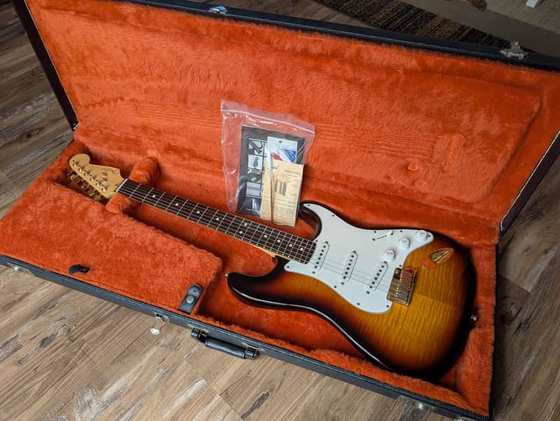 Fender Stratocaster 50th Anniversary Limited Edition Electric Guitar 1996 Flamed Sunburst W/OHSC & Candy image 1