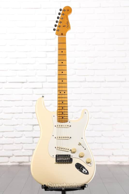 Fender Lincoln Brewster Stratocaster Electric Guitar - Olympic Pearl with Maple Fingerboard (StratBrewsterd1) image 1