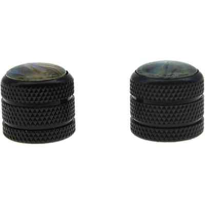 Black Set of 2 Push on Fit Abalone Top Guitar Knobs Dome Knobs Bass Knob for Tele/Telecaster image 4