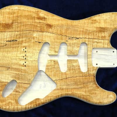 Flamed Spalted Maple Top / Aged Aspen Strat body Standard Hardtail 4lbs #3698  **IMPORTS INCLUDED image 2