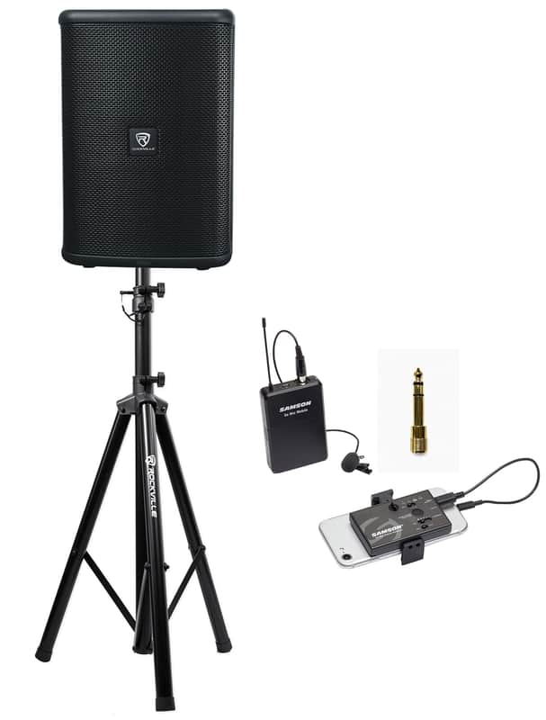 Rockville TITAN ONE PRO 8" Rechargeablel Portable PA Speaker+Stand+Lavalier Mic image 1