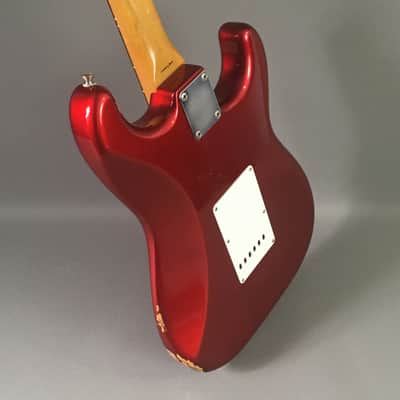 LEFTY! Vintage 1997 Fender ‘62 Reissue Stratocaster Custom Shop Texas Specials! Candy Apple Red Relic 6.9 Lb HSC image 7