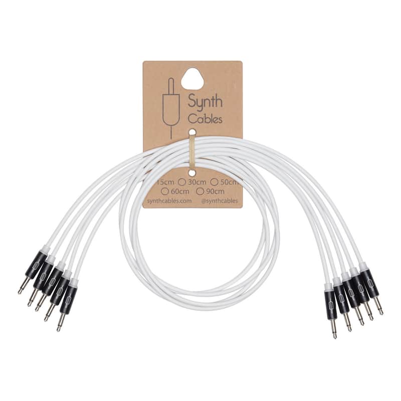 Synth Cables Eurorack LED Patch Cables (5 x White) - 90cm image 1