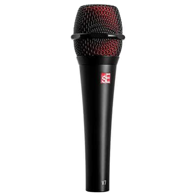 Liquid Audio sE Electronics V7 Supercardioid Dynamic Vocal Microphone in Black Finish Bundle w/Pig Hog PHM10 8mm Mic Cable Polishing Cloth image 7