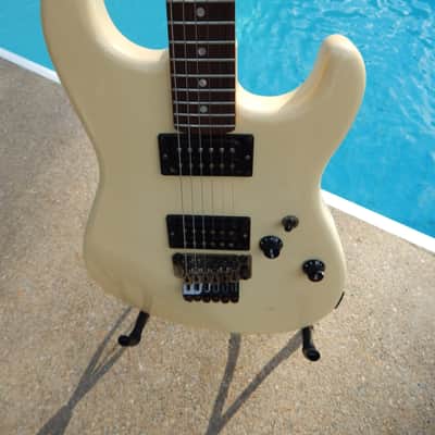 ESP M-2 Craft House 1984 White Banana Headstock image 2