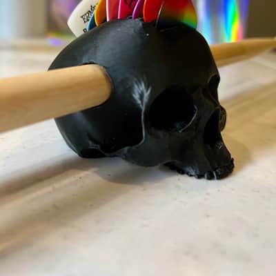Mohawk Skull Guitar Pick and Drumstick Holder image 2