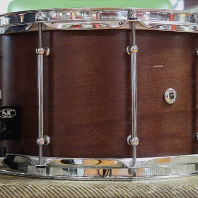 SJC Custom Drums 8"x14" Snare Drum in Mahogany Satin Stain image 4