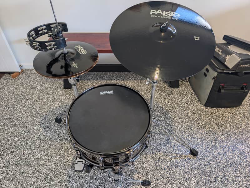 Tama & Paiste SLP Snare, Colour Sound 900 Hi Hat & Ride 2010's - Maple & Black image 1