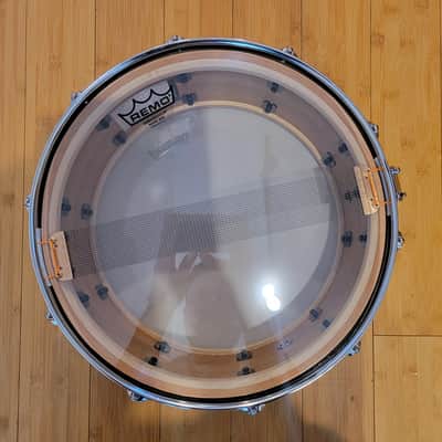 Snares - Pearl 6.5x14 Music City Custom Solid Cherry Snare Drum (Natural Hand Rubbed Finish) image 7