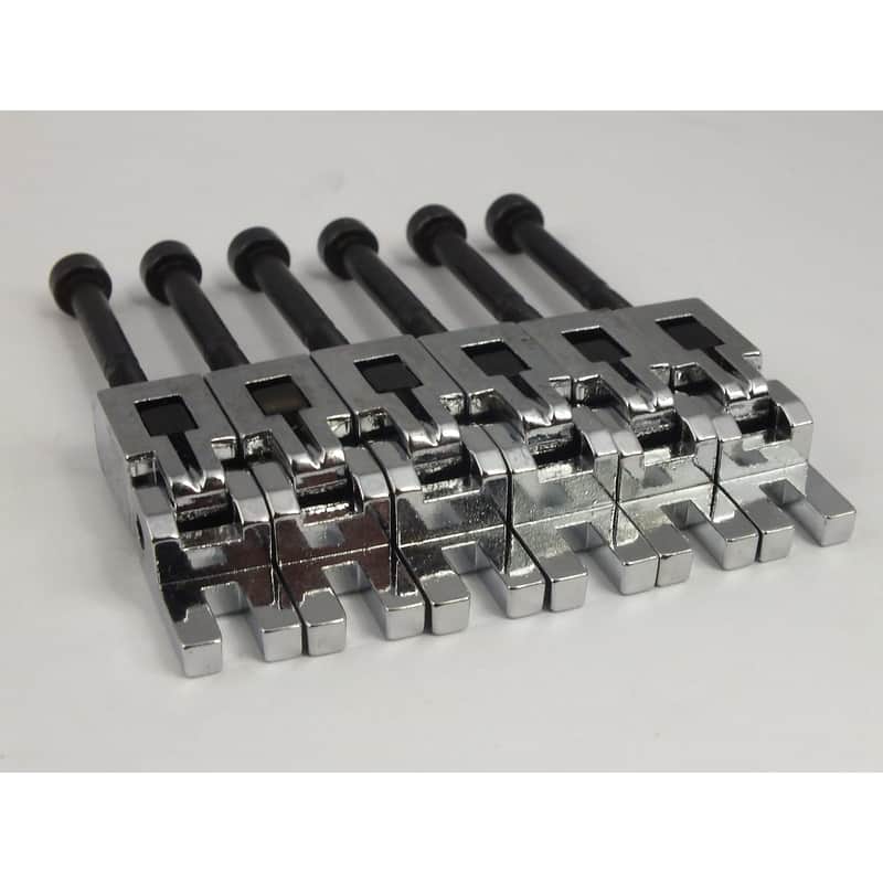 Floyd Rose Bridge Saddles & Locking Screws Set - Chrome image 1