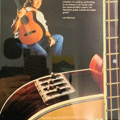 |Original| 1987 Takamine Guitars Color Promotional Ad Feat. Lee Ritenour & MIDI Systems |Framed| image 2