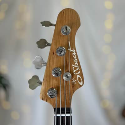 Offbeat Guitars Jacqueline TB2-34 Long Scale Bass, Bahama Skies on Pine, Custom Fralin Pickups, Leo Quan Badass Hardware image 6