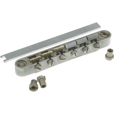 Faber HYBRIDge-L-NA ABRL Bridge, pat. pend. Locking System, Aged Nickel, TITANIUM/Brass saddles image 1