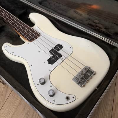 1976 Fender Precision Bass Left-Handed refin nitro olympic white image 2