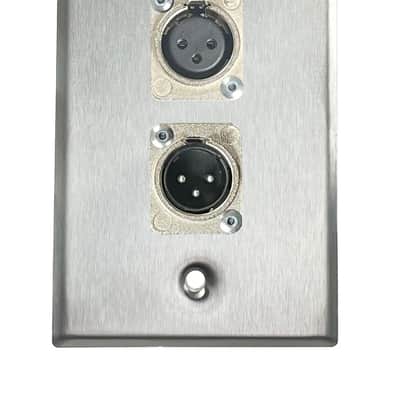 Stainless PROCRAFT SPL-2X-ST-VAR 1 Gang Stainless Pro Audio Installation Wall Plate Loaded, Made in the USA-RJ45 (CAT 5) Feed-Thru / HDMI Feed-Thru image 2