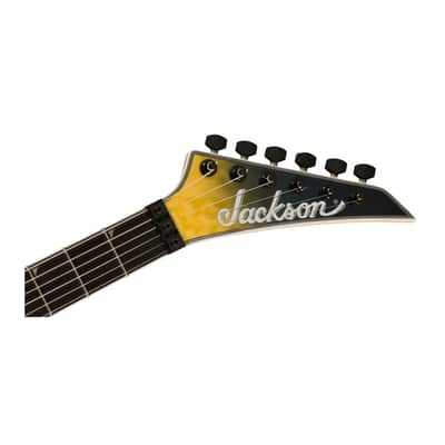 Jackson Pro Plus Series Soloist SLA3Q 6-String Six-Ply Arched Top Okoume Soloist Body, Quilt Maple Top, Ebony Fingerboard Electric Guitar (Right Handed, Amber Blue Burst) image 5